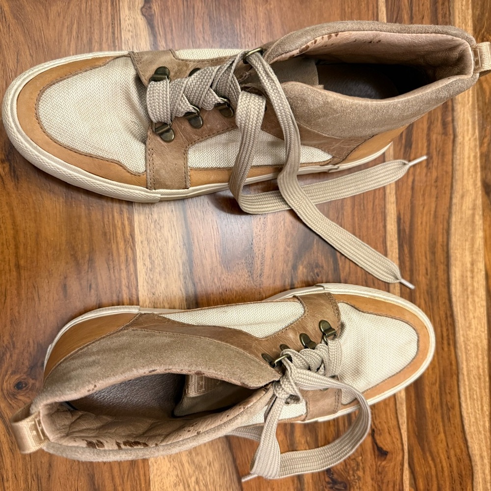 Frye Tan and Cream Women's High-Top Sneakers